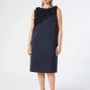 Marina Rinaldi Robe en duchesse avec broderie BLEUNUIT Fashion