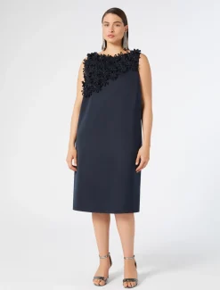Marina Rinaldi Robe en duchesse avec broderie BLEUNUIT Fashion