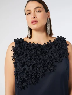 Marina Rinaldi Robe en duchesse avec broderie BLEUNUIT Fashion