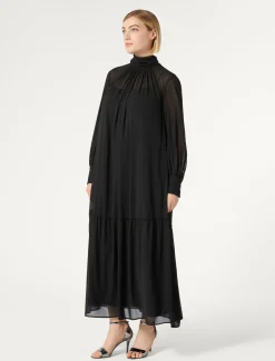 Marina Rinaldi Robe en georgette NOIR Fashion