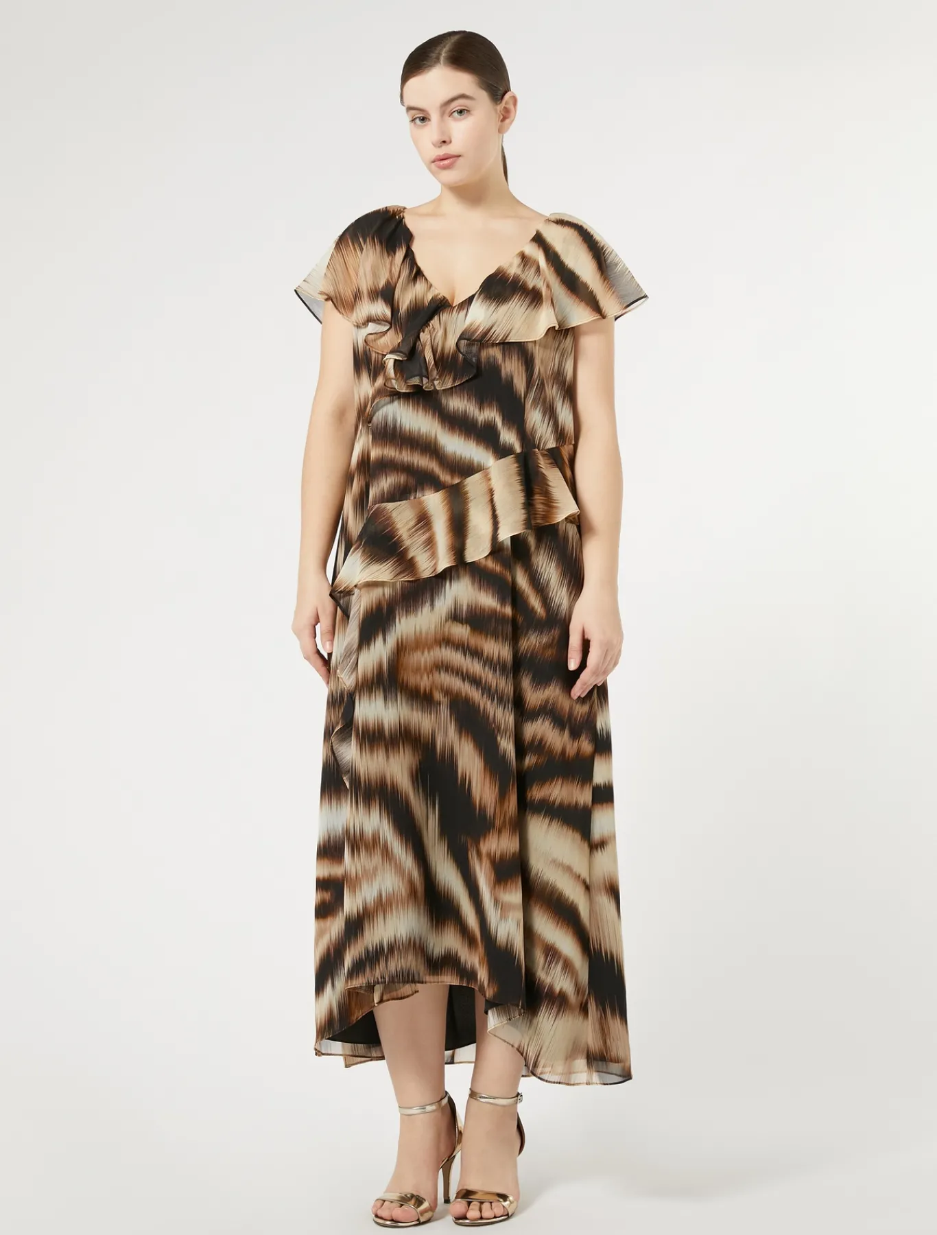 Marina Rinaldi Robe en georgette NOIR Sale
