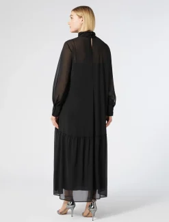 Marina Rinaldi Robe en georgette NOIR Fashion