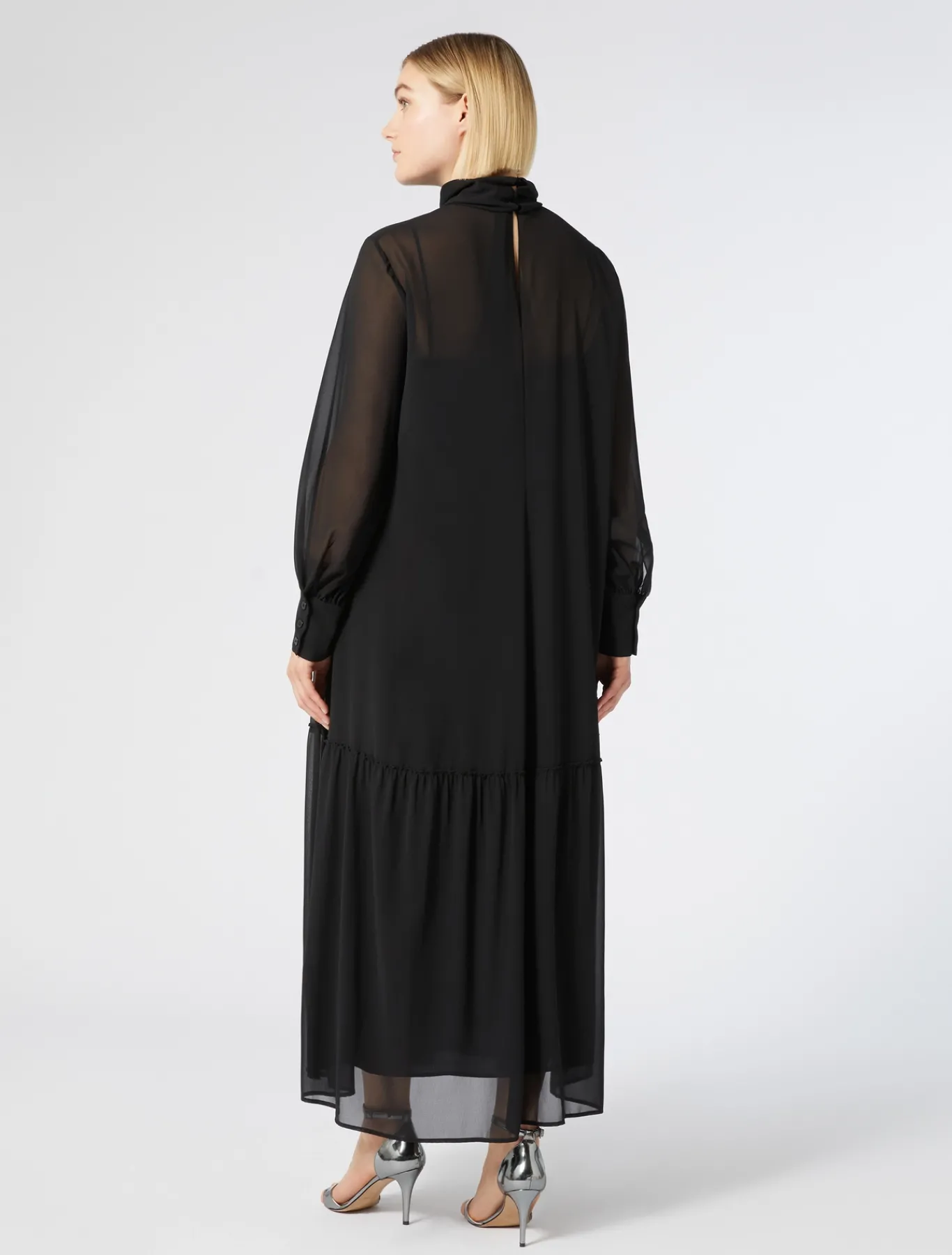 Marina Rinaldi Robe en georgette NOIR Fashion