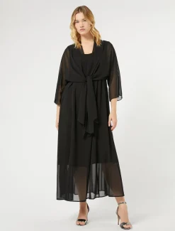 Marina Rinaldi Robe en georgette NOIR Online