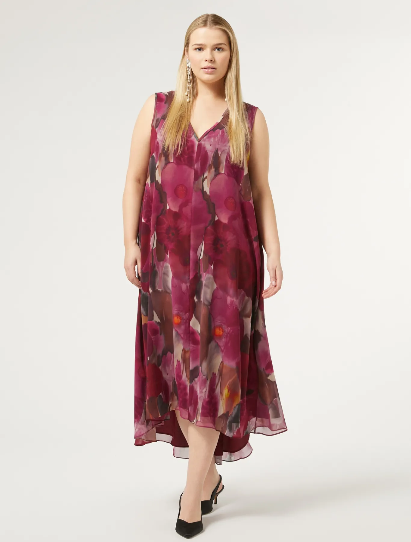 Marina Rinaldi Robe en georgette RUBIS Clearance