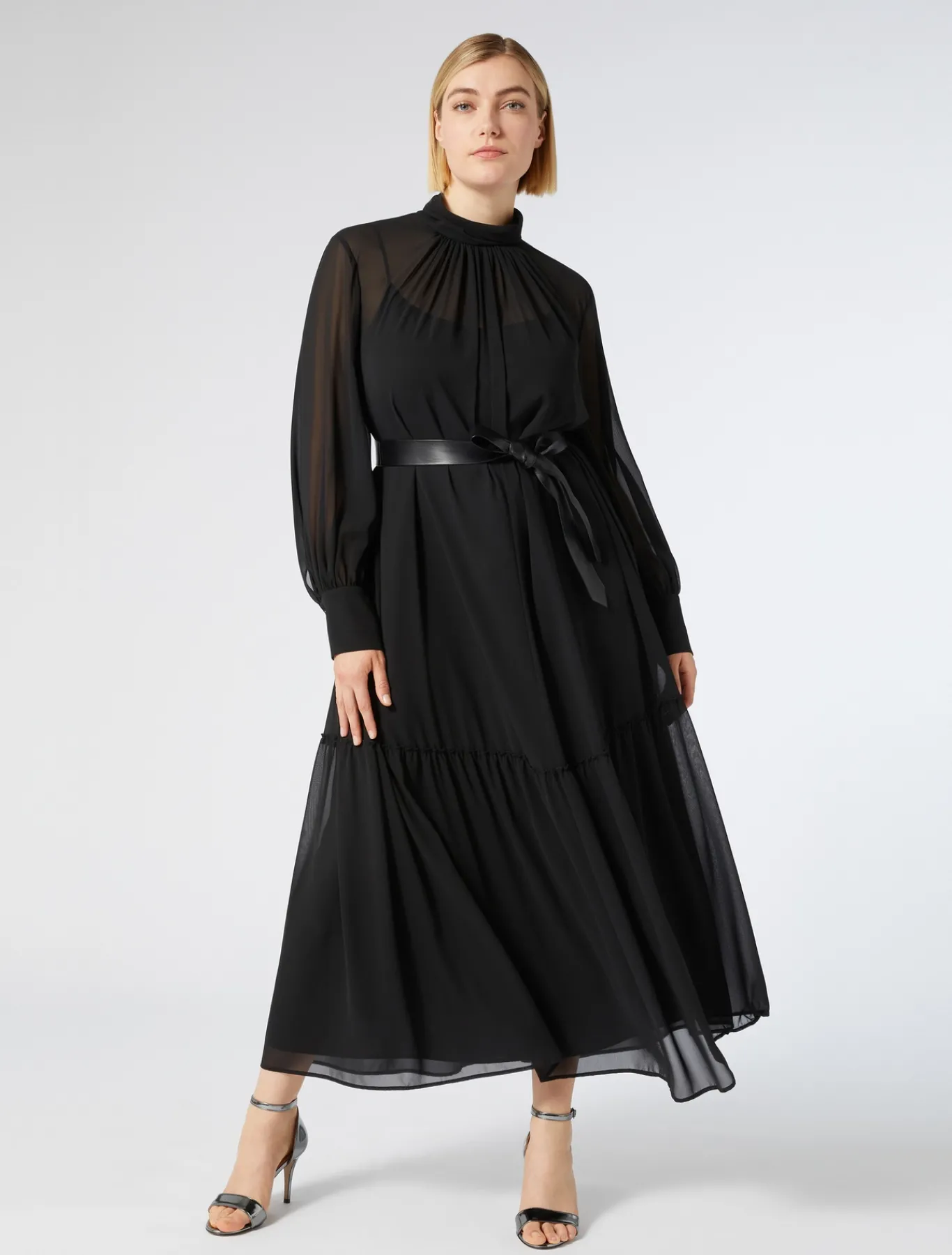 Marina Rinaldi Robe en georgette NOIR Fashion