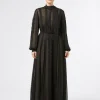 Marina Rinaldi Robe en georgette de soie et dentelle NOIR Best