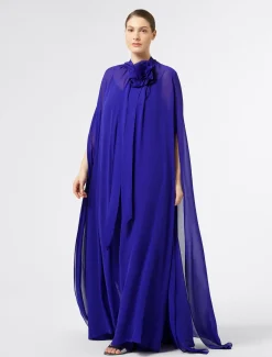 Marina Rinaldi Robe en georgette de soie VIOLET New