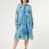 Marina Rinaldi Robe en georgette de soie AZURE Best