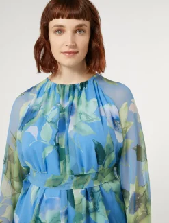 Marina Rinaldi Robe en georgette de soie AZURE Best