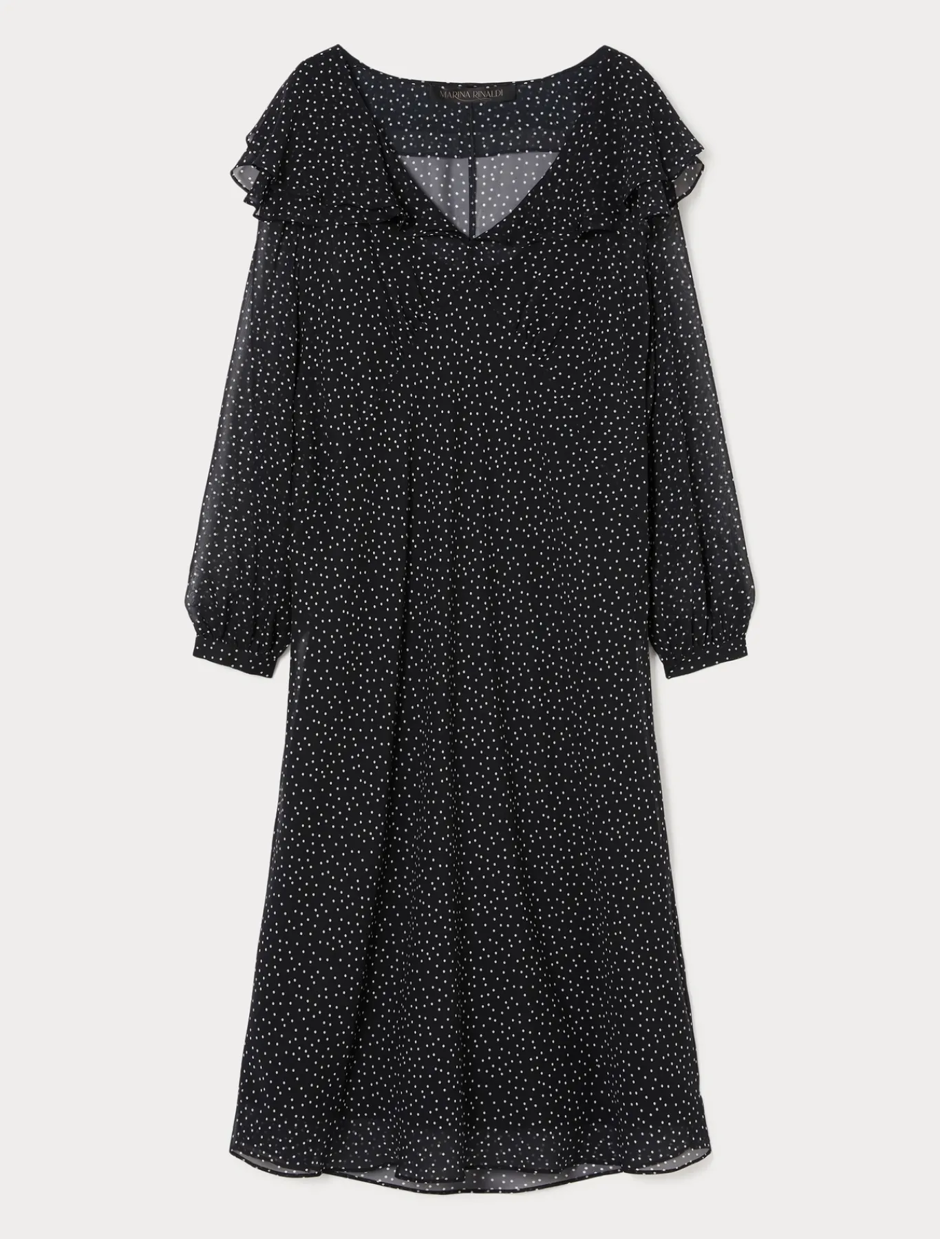 Marina Rinaldi Robe en georgette de soie NOIR Outlet
