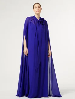 Marina Rinaldi Robe en georgette de soie VIOLET New