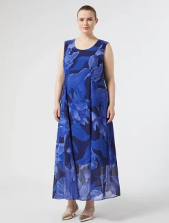 Marina Rinaldi Robe en georgette imprimée BLEUNUIT Hot
