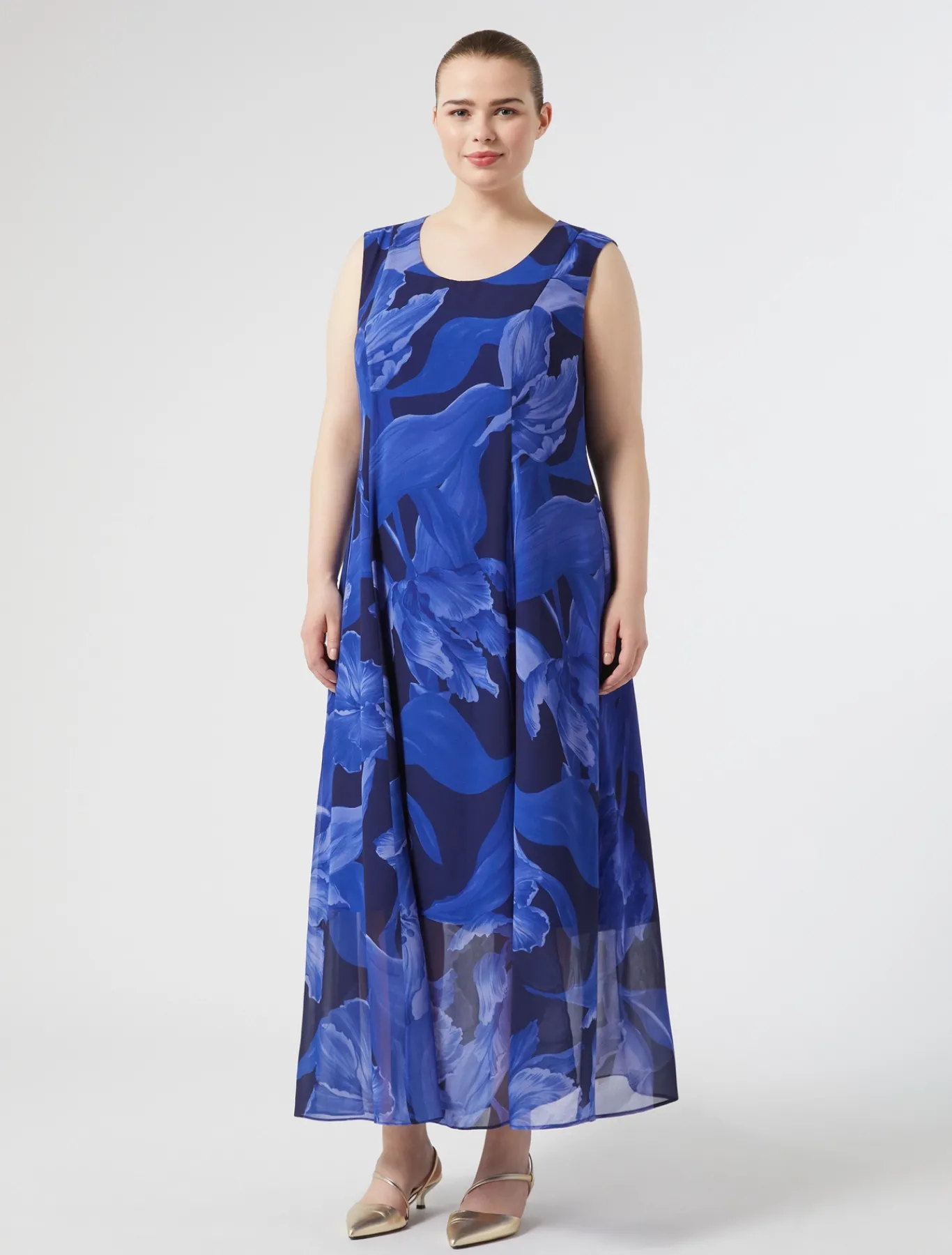 Marina Rinaldi Robe en georgette imprimée BLEUNUIT Hot