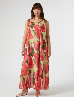 Marina Rinaldi Robe en georgette imprimée ROSE Best