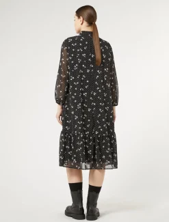 Marina Rinaldi Robe en georgette imprimée NOIR Online