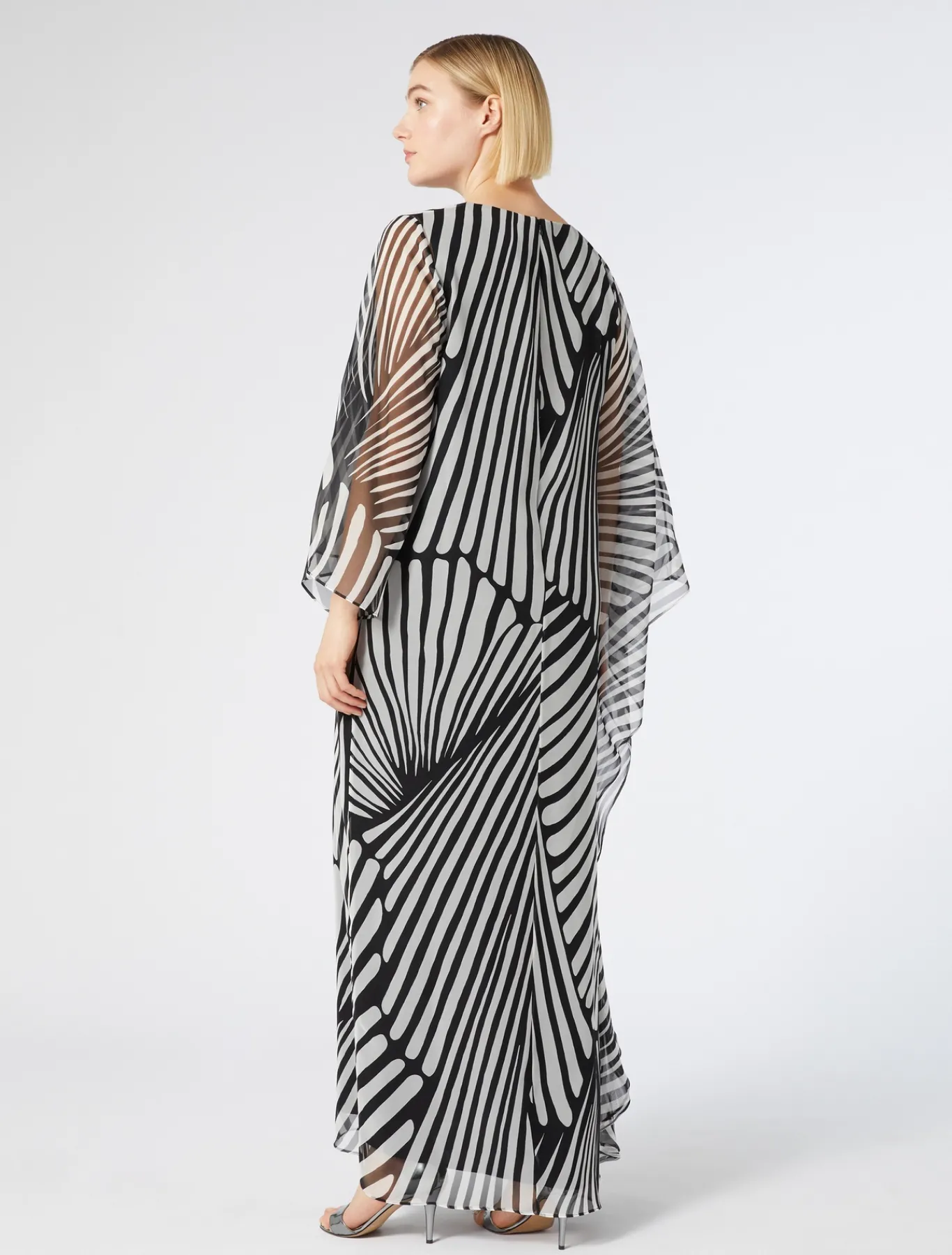 Marina Rinaldi Robe en georgette imprimée NOIR Best