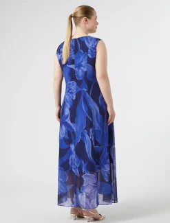 Marina Rinaldi Robe en georgette imprimée BLEUNUIT Hot