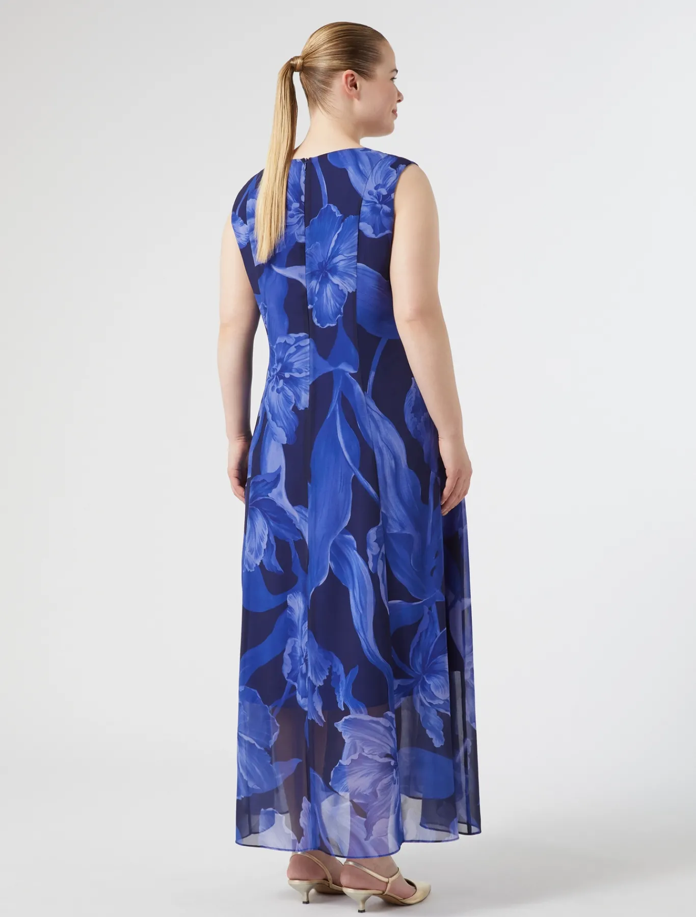 Marina Rinaldi Robe en georgette imprimée BLEUNUIT Hot
