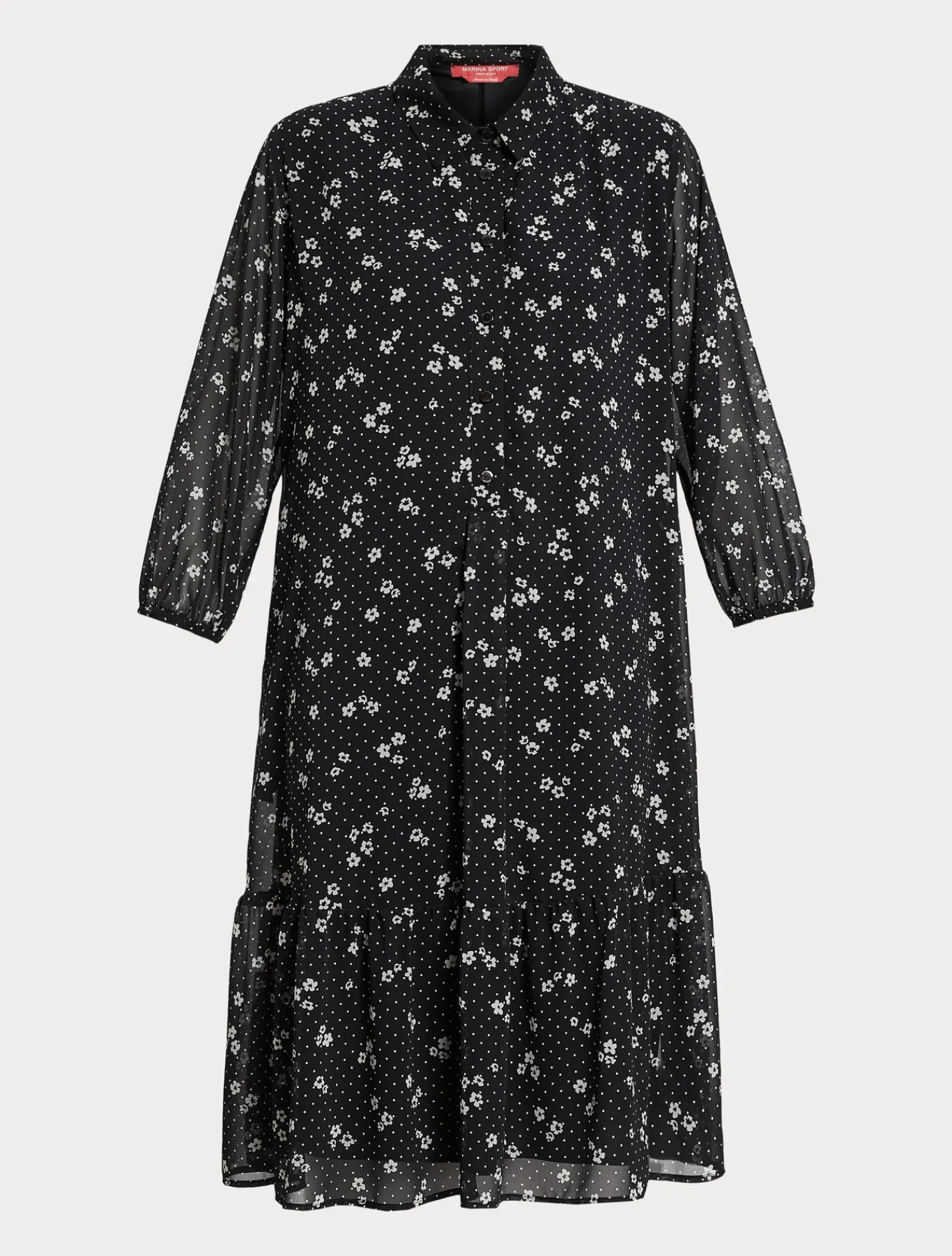 Marina Rinaldi Robe en georgette imprimée NOIR Online