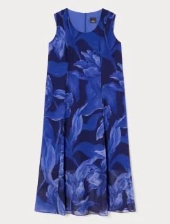 Marina Rinaldi Robe en georgette imprimée BLEUNUIT Hot