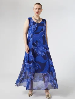 Marina Rinaldi Robe en georgette imprimée BLEUNUIT Hot