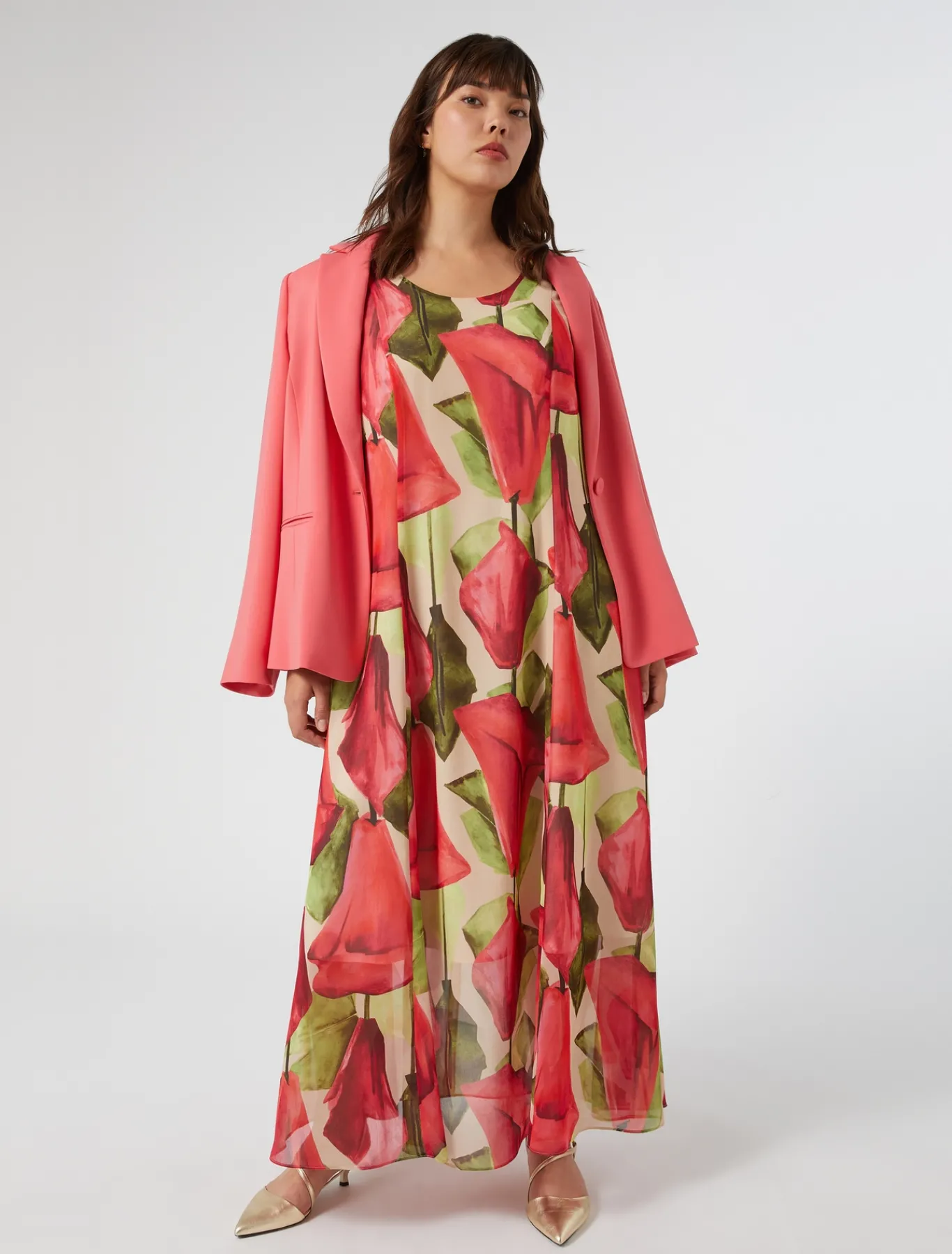 Marina Rinaldi Robe en georgette imprimée ROSE Best