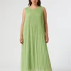 Marina Rinaldi Robe en georgette plissée VERTOLIVE Discount