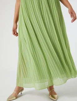 Marina Rinaldi Robe en georgette plissée VERTOLIVE Discount