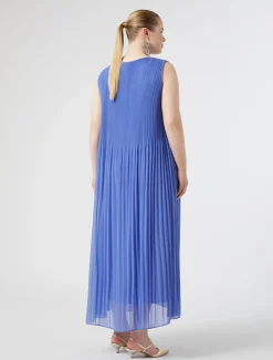 Marina Rinaldi Robe en georgette plissée GRISBLEU Fashion