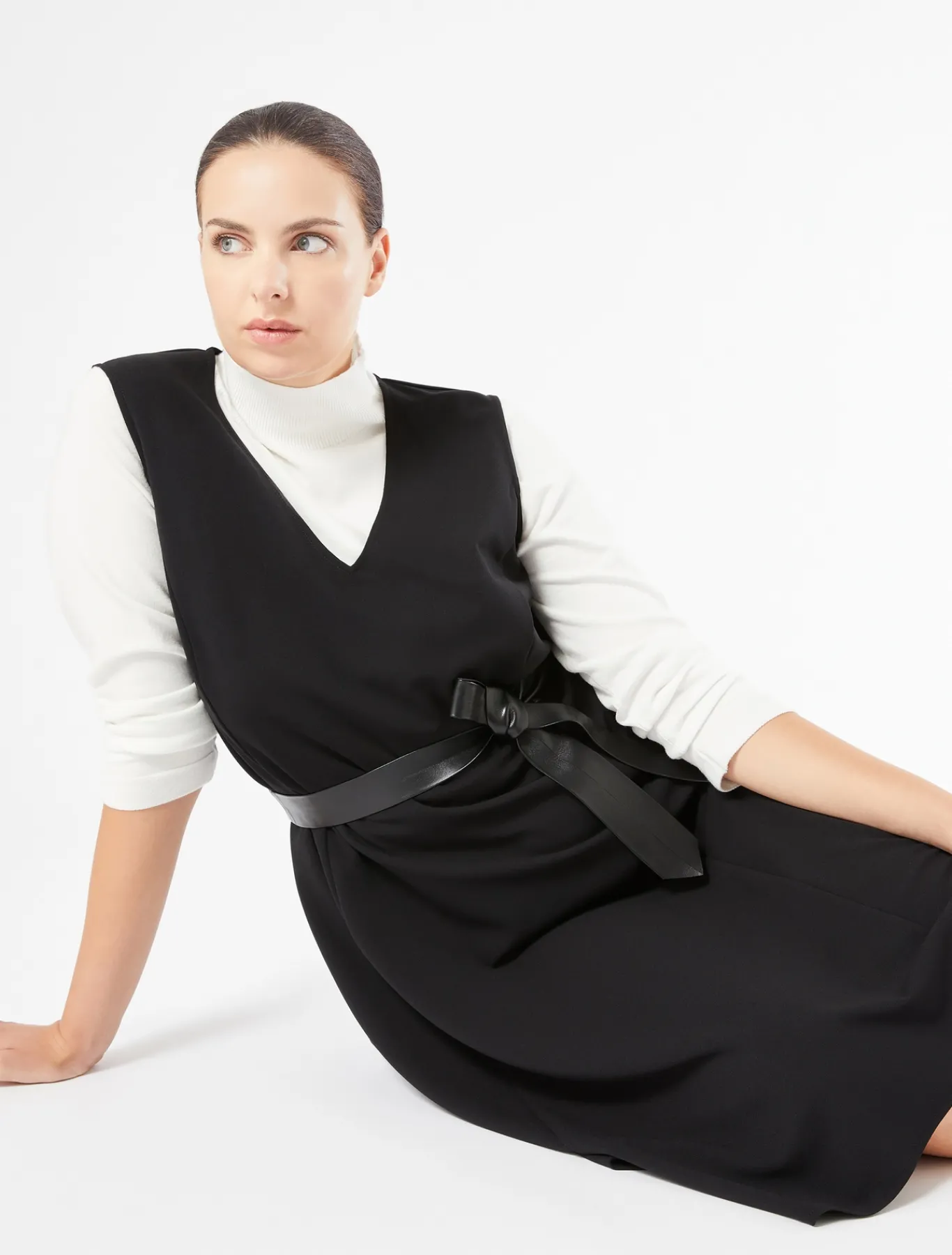 Marina Rinaldi Robe en jersey NOIR New
