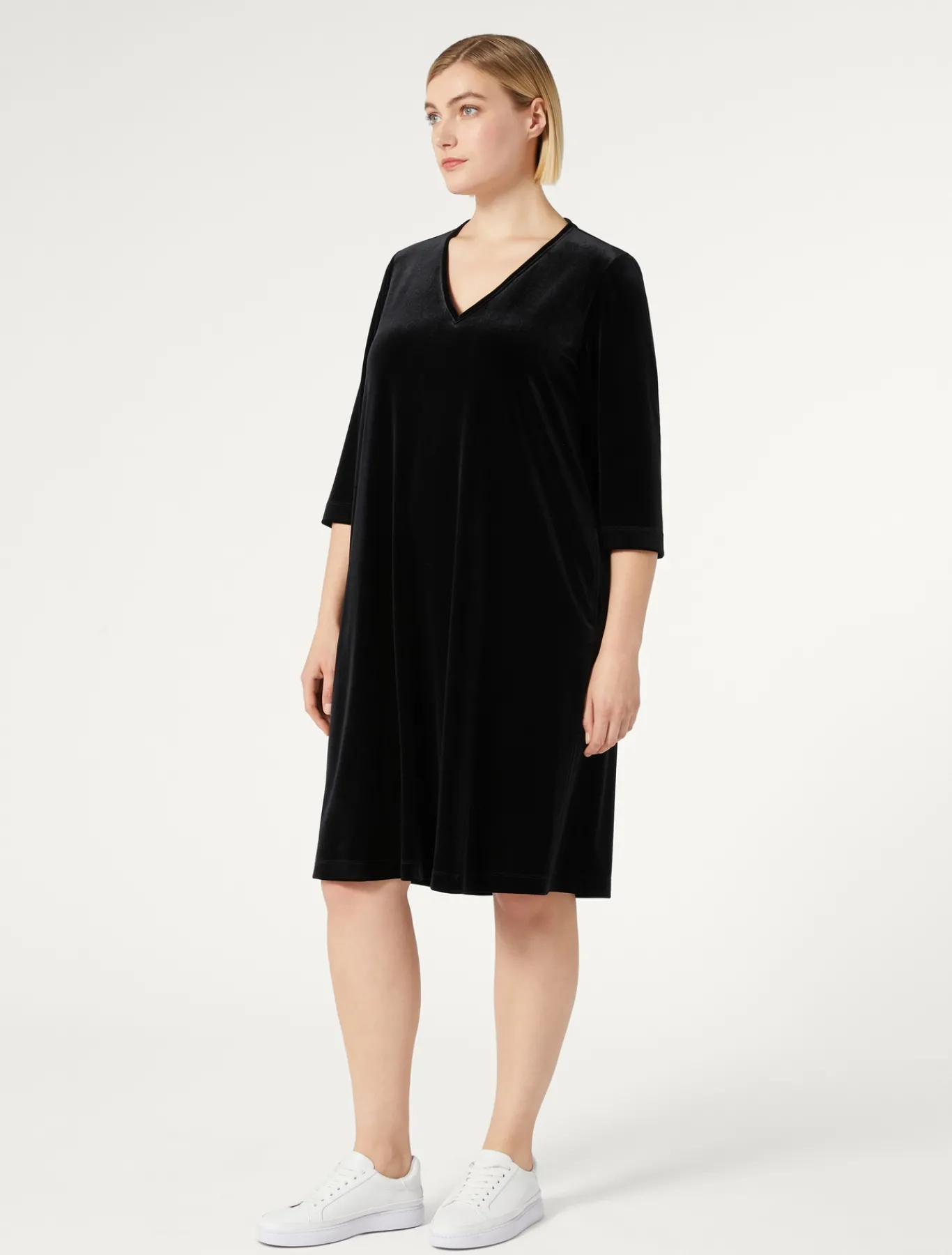 Marina Rinaldi Robe en jersey de velours NOIR Hot