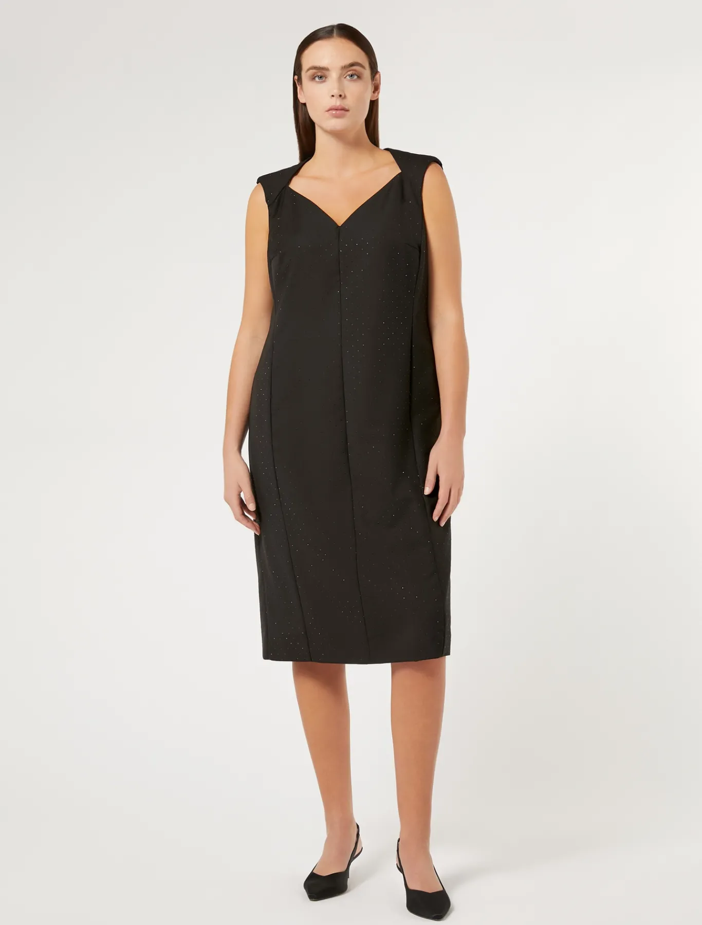 Marina Rinaldi Robe en levantine avec strass NOIR Discount