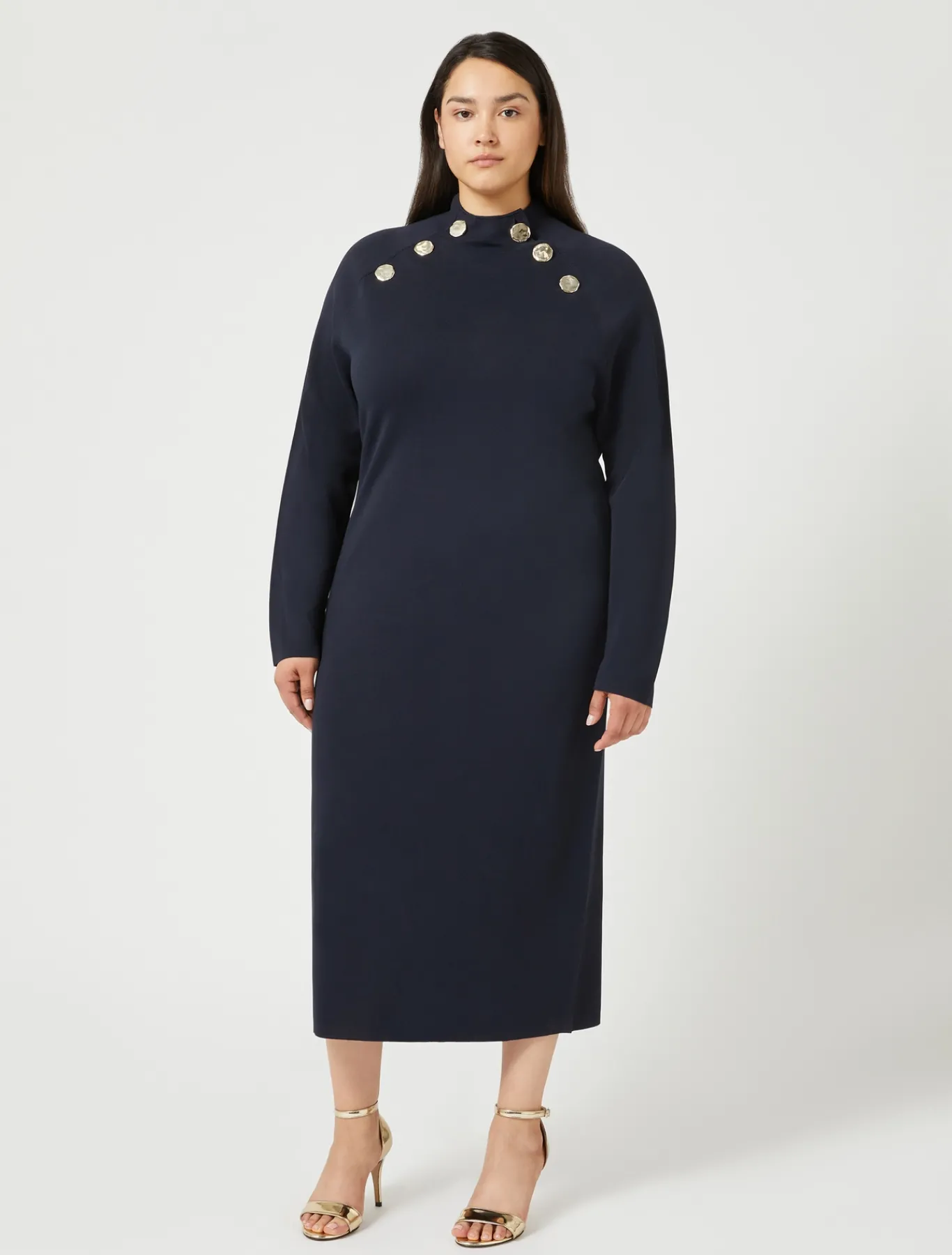 Marina Rinaldi Robe en maille BLEUNUIT Sale