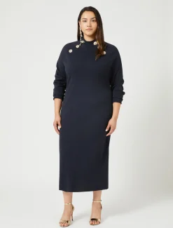 Marina Rinaldi Robe en maille BLEUNUIT Sale
