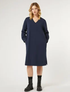 Marina Rinaldi Robe en molleton de coton stretch BLEU Hot
