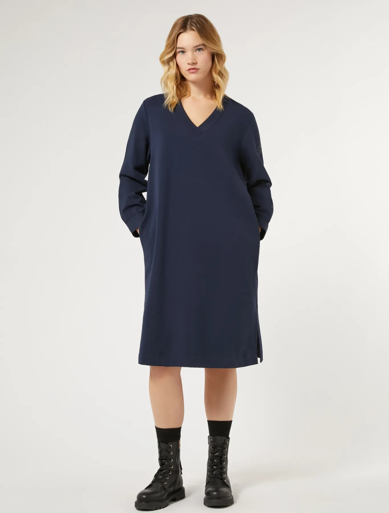 Marina Rinaldi Robe en molleton de coton stretch BLEU Hot