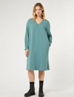 Marina Rinaldi Robe en molleton de coton stretch VERTSAUGE Clearance