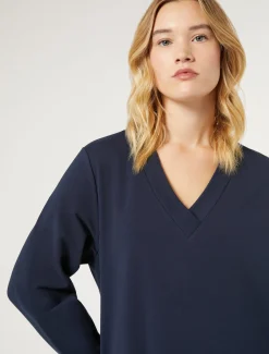 Marina Rinaldi Robe en molleton de coton stretch BLEU Hot