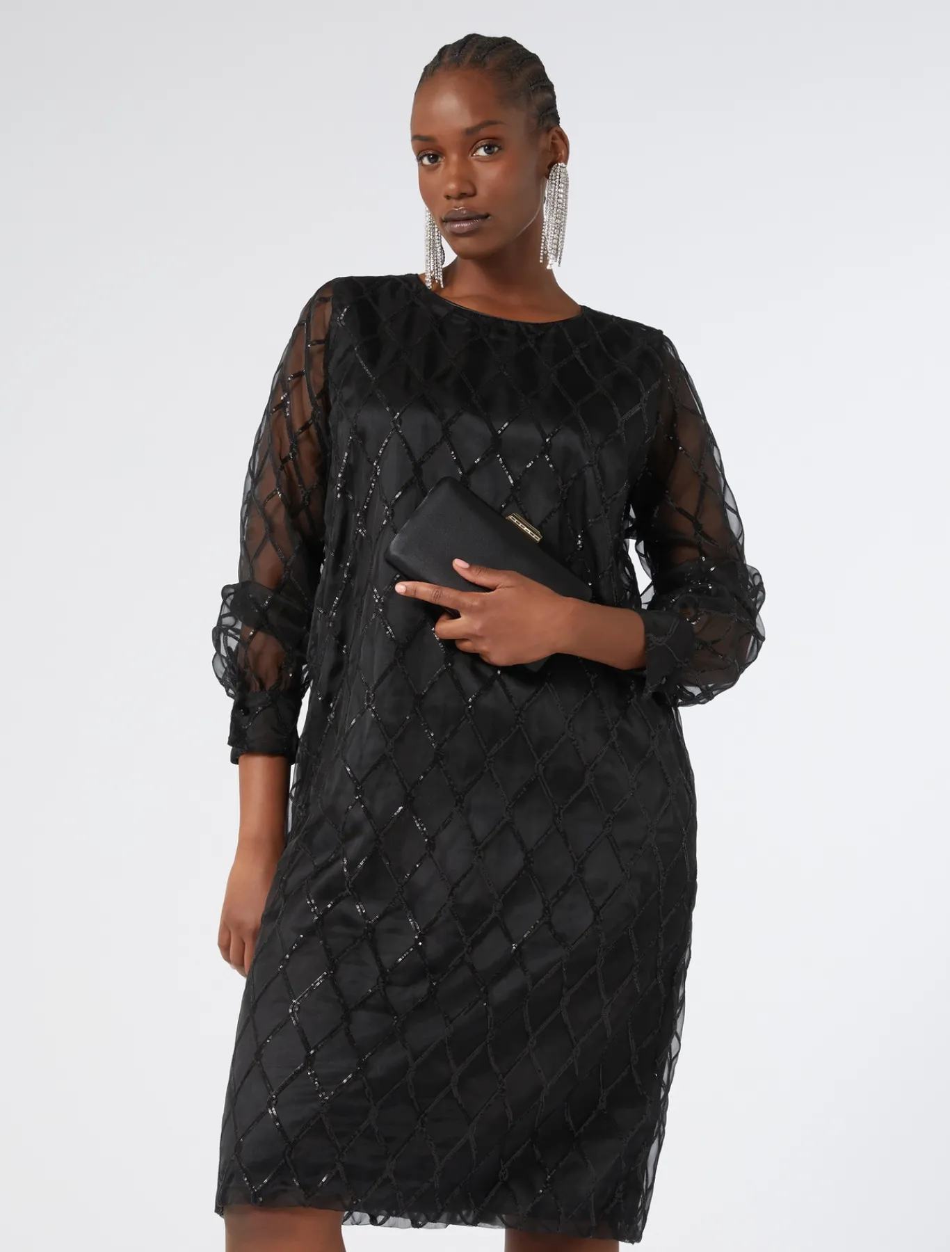 Marina Rinaldi Robe en organza NOIR Discount