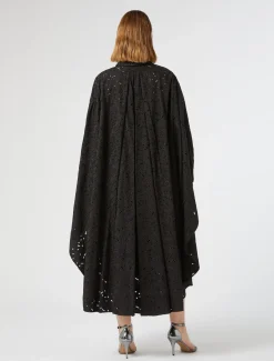 Marina Rinaldi Robe en popeline et dentelle sangallo NOIR Sale