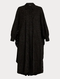 Marina Rinaldi Robe en popeline et dentelle sangallo NOIR Sale
