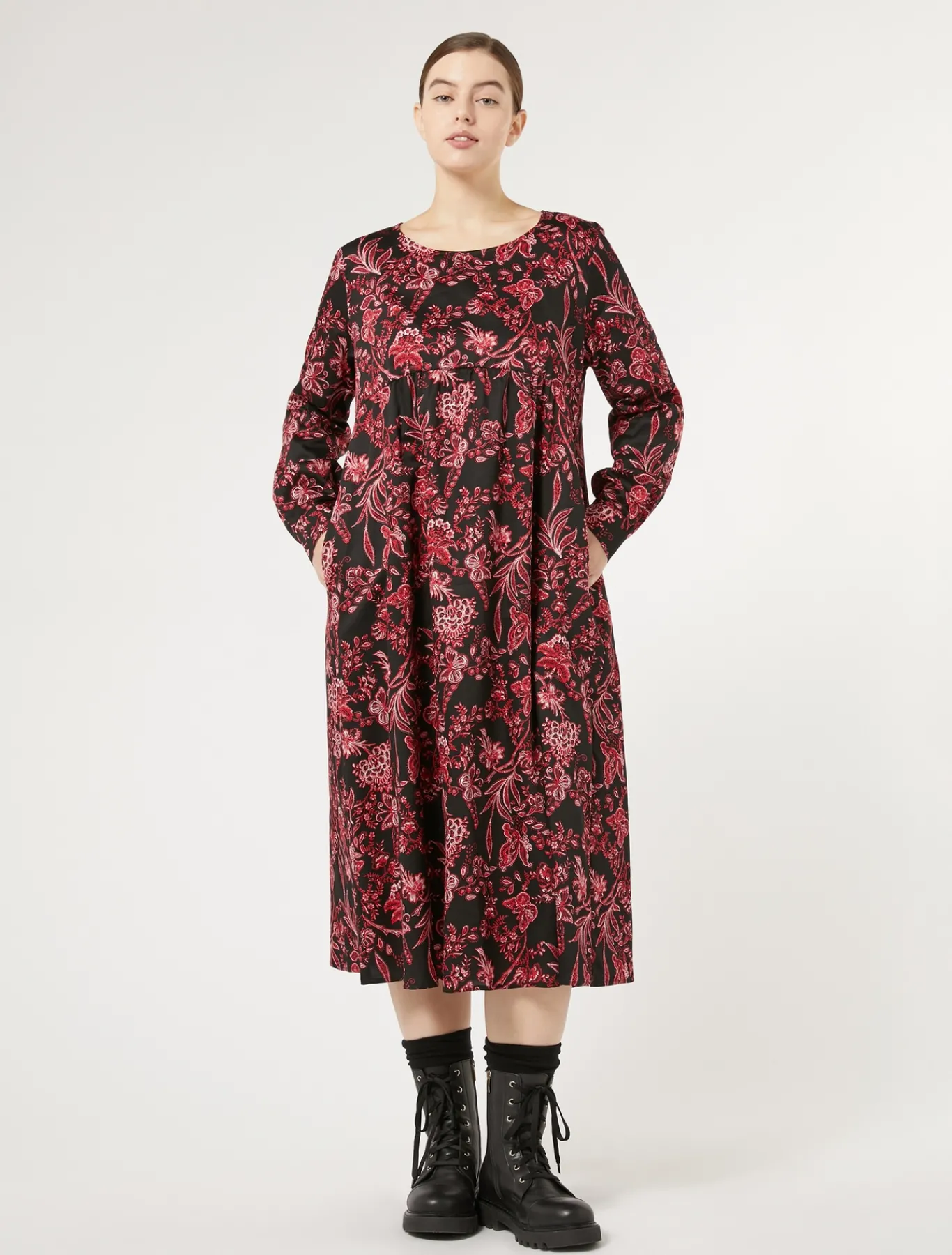 Marina Rinaldi Robe en popeline imprimée NOIR Hot
