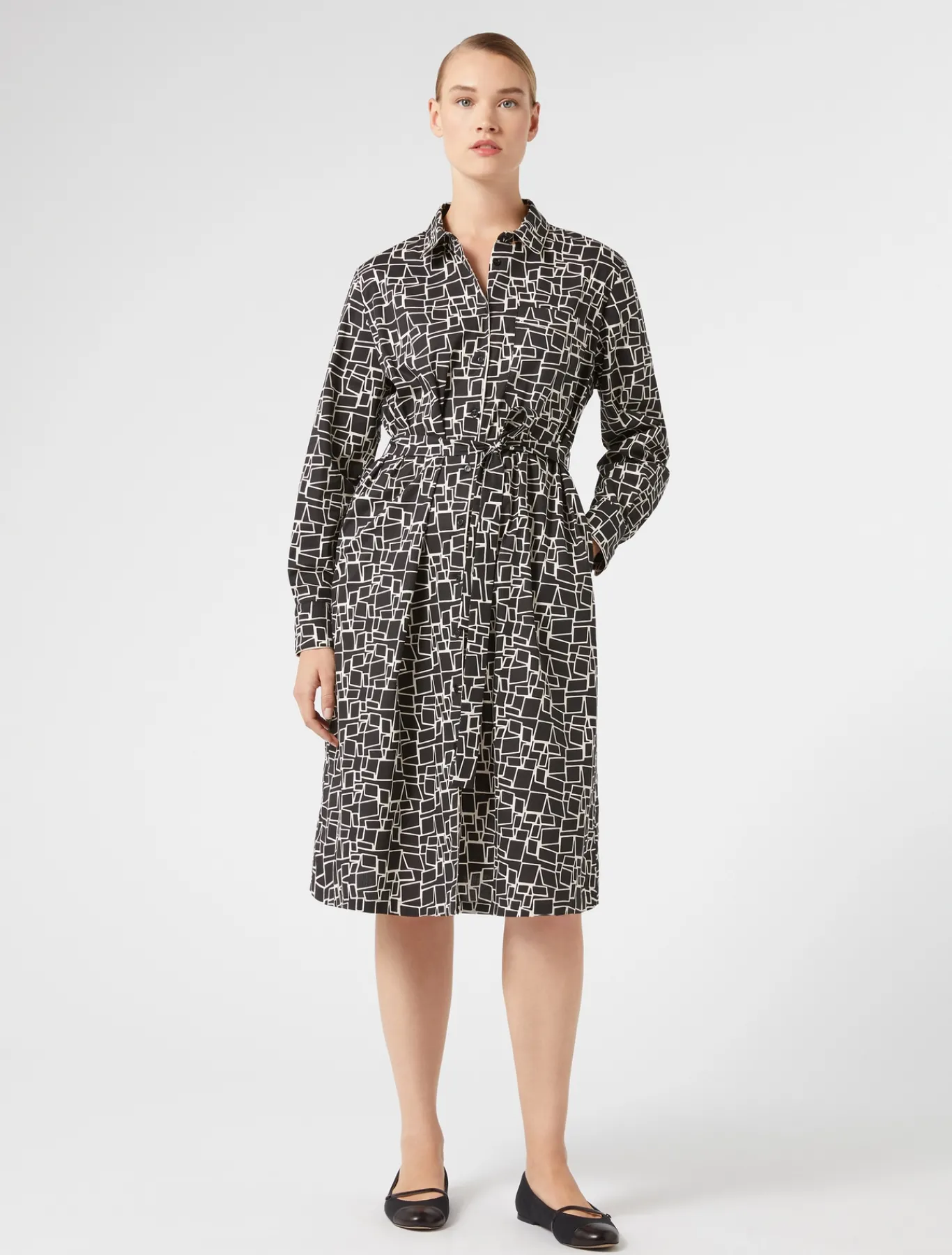 Marina Rinaldi Robe en popeline imprimée NOIR Outlet