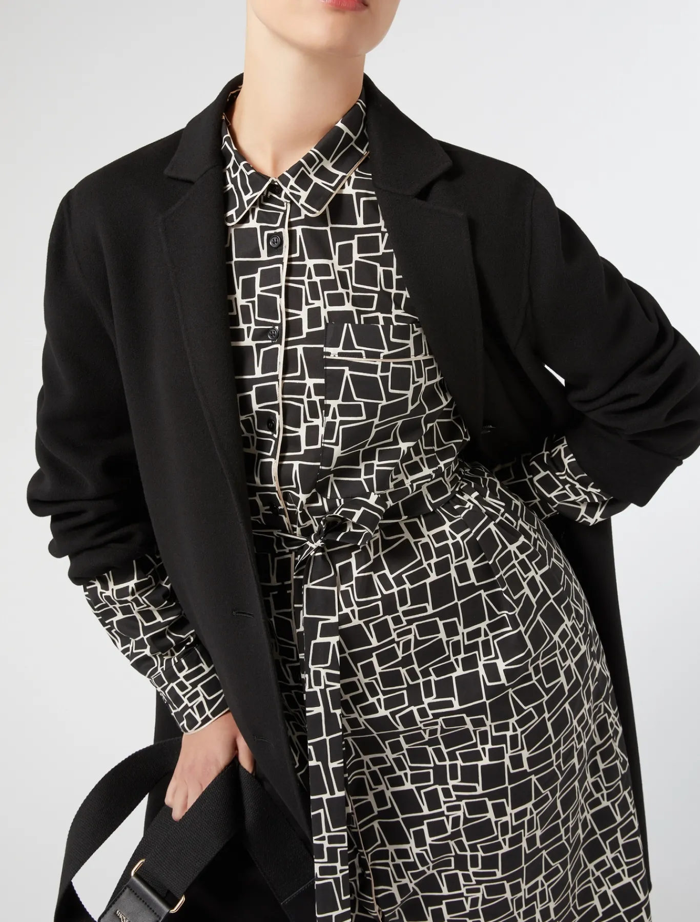 Marina Rinaldi Robe en popeline imprimée NOIR Outlet