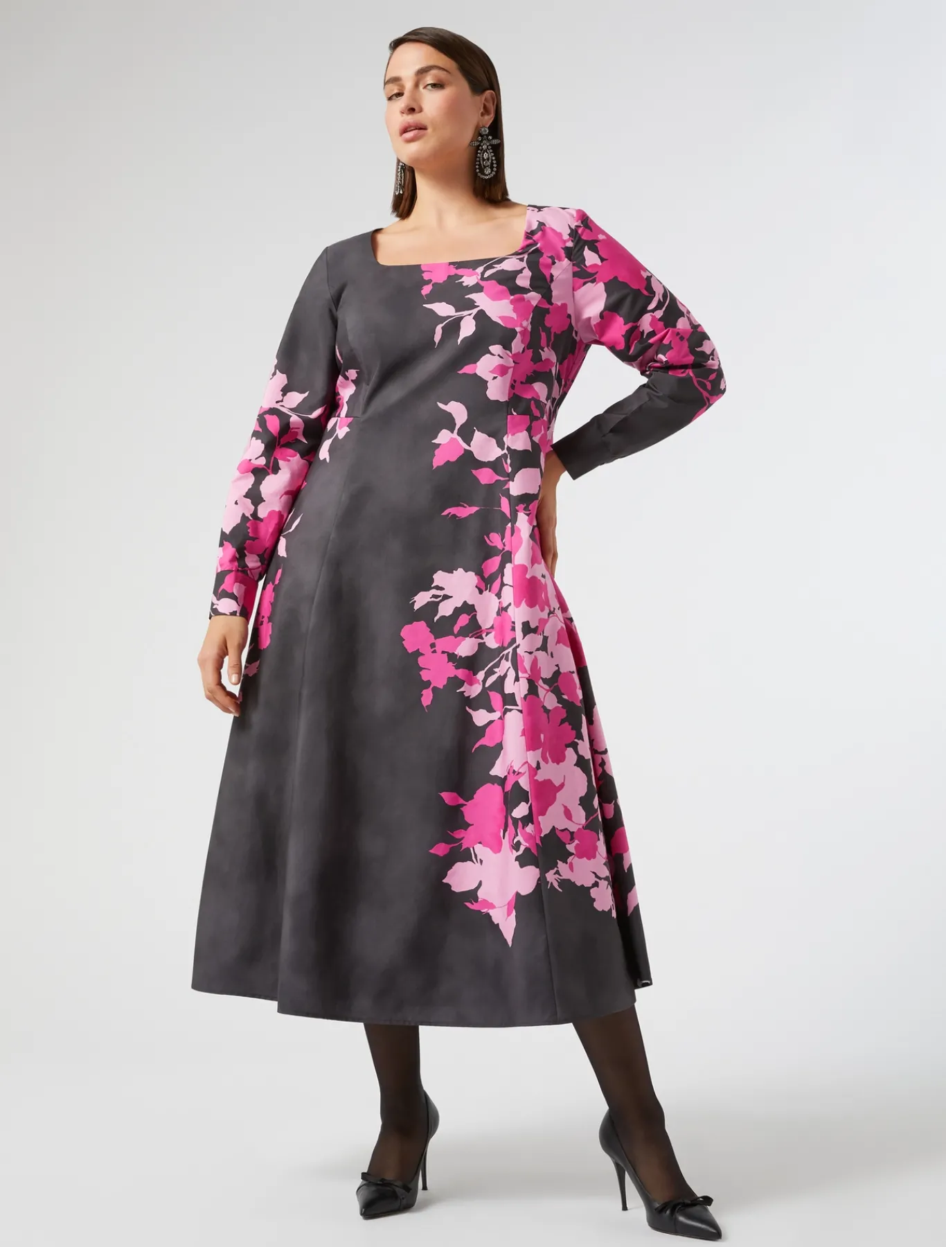 Marina Rinaldi Robe en popeline imprimée NOIR Sale