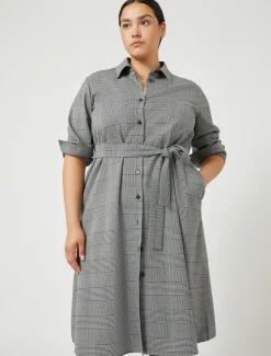 Marina Rinaldi Robe en prince-de-Galles NOIR Best