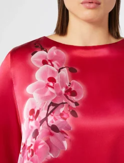 Marina Rinaldi Robe en satin de soie FUCHSIA Fashion
