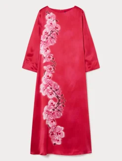 Marina Rinaldi Robe en satin de soie FUCHSIA Fashion
