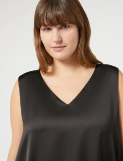 Marina Rinaldi Robe en satin fluide NOIR Outlet